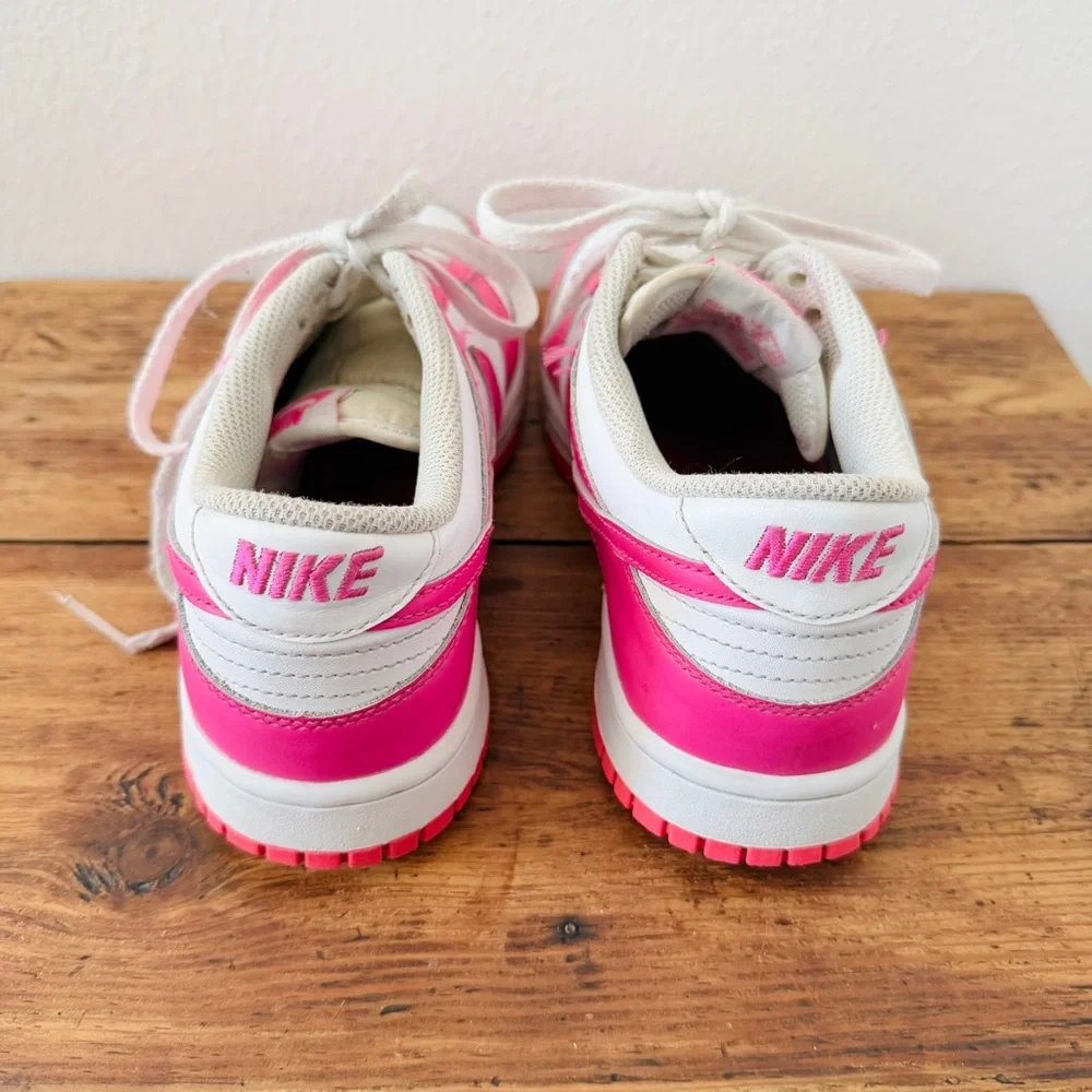 Nike Dunk Low 7Y White Laser Fuchsia Pink